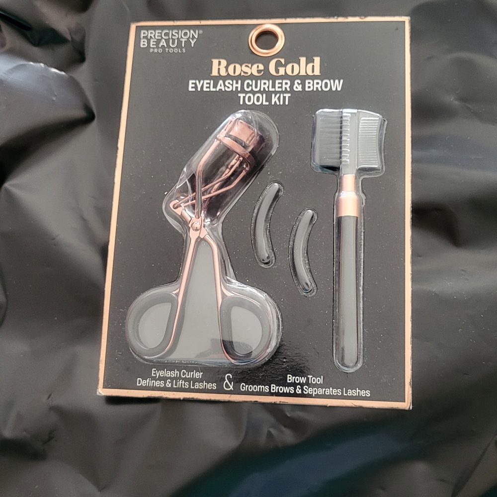 Precision Beauty Rose Gold Eyelash Curler & Brow Tool Kit